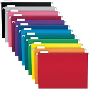 hanging folders.